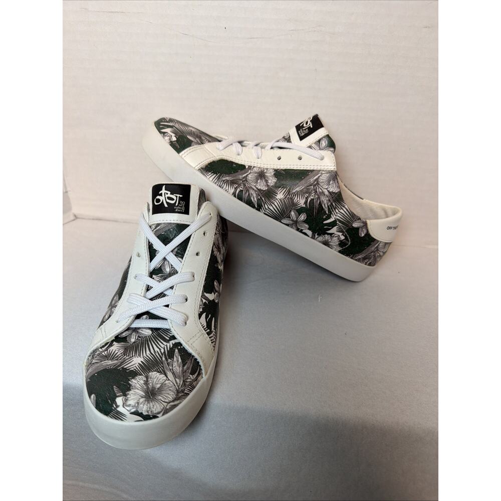 OTBT Court Floral Green Leather Women's Sneakers Size 8.5